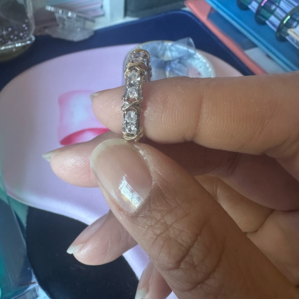 Elegant Copper Gold plated zircon women's Ring luxury ring. Size 8 - Picture 2 of 3